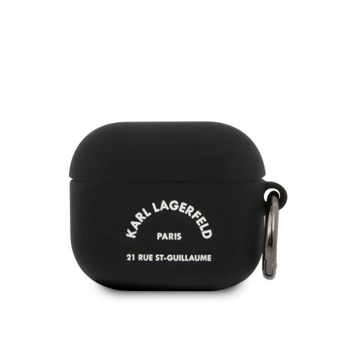 Karl Lagerfeld Rue St Guillaume Apple Airpods 3 szilikon tok fekete (KLACA3SILRSGBK)