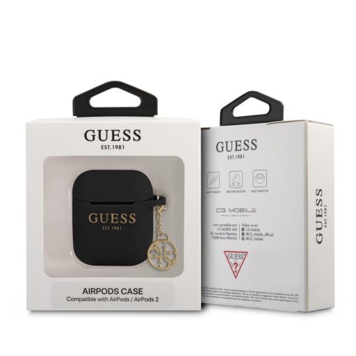Guess 4G Charms Apple AirPods 1/2 szilikon tok fekete (GUA2LSC4EK)