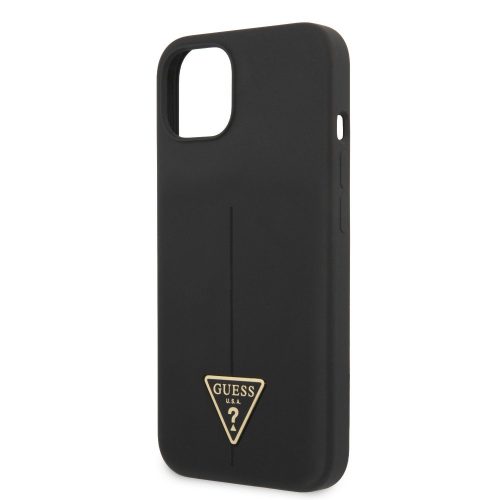 Guess Silicone Line Triangle Apple iPhone 13 Mini (5.4) hátlapvédő tok fekete (GUHCP13SSLTGK)