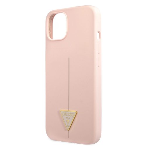 Guess Silicone Line Triangle Apple iPhone 13 Pro Max (6.7) hátlapvédő tok pink (GUHCP13XSLTGP)