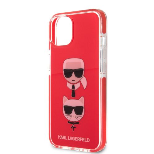 Karl Lagerfeld and Choupette Head Apple iPhone 13 Mini (5.4) hátlapvédő tok piros (KLHCP13STPE2TR)