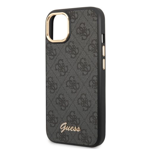 Guess Apple iPhone 14 (6.1) PC/TPU 4G Metal Camera Outline hátlapvédő tok fekete (GUHCP14SHG4SHK)