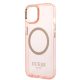 Guess Apple iPhone 14 (6.1) Translucent MagSafe hátlapvédő tok pink (GUHMP14SHTCMP)