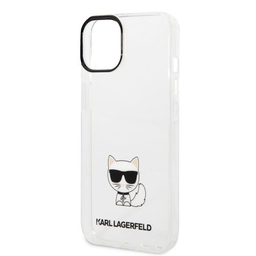 Karl Lagerfeld Choupette Logo Apple iPhone 14 Pro (6.1) hátlapvédő tok átlátszó (KLHCP14LCTTR)