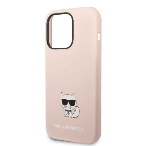 Karl Lagerfeld Liquid Silicone Choupette Apple iPhone 14 Pro Max (6.7) hátlapvédő tok pink (KLHCP14XSLCTPI)