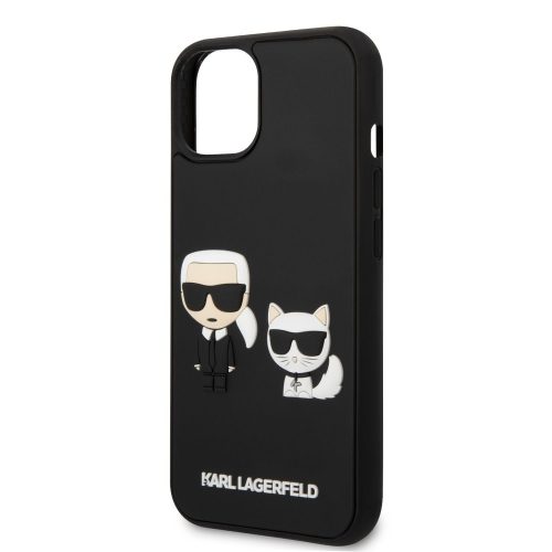 Karl Lagerfeld and Choupette 3D Apple iPhone 14 (6.1) hátlapvédő tok fekete (KLHCP14S3DRKCK)