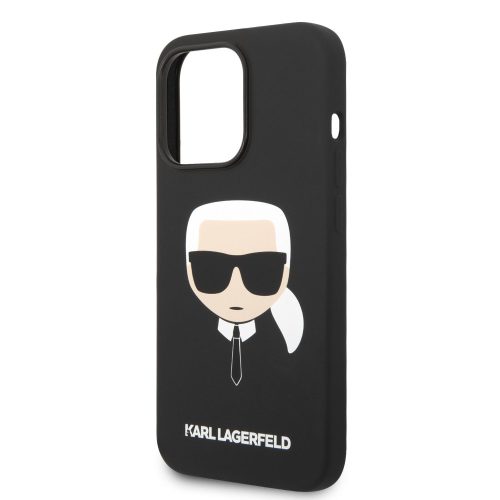 Karl Lagerfeld MagSafe Liquid Silicone Karl Head Apple iPhone 14 Pro Max (6.7) hátlapvédő tok fekete (KLHMP14XSLKHBK)