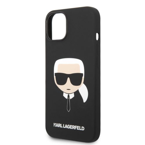 Karl Lagerfeld Liquid Silicone Karl Head Apple iPhone 14 Plus (6.7) hátlapvédő tok fekete (KLHCP14MSLKHBK)