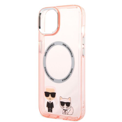 Karl Lagerfeld MagSafe Karl and Choupette Apple iPhone 14 Plus (6.7) hátlapvédő tok pink (KLHMP14MHKCP)