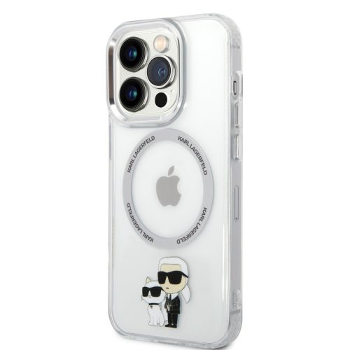 Karl Lagerfeld IML Karl and Choupette NFT MagSafe Apple iPhone 14 (6.1) hátlapvédő tok átlátszó (KLHMP14SHNKCIT)