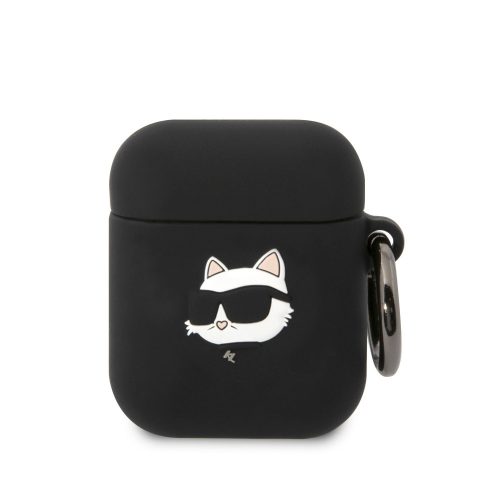 Karl Lagerfeld 3D Logo NFT Choupette Head Apple AirPods 1/2 szilikon tok fekete (KLA2RUNCHK)