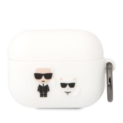 Karl Lagerfeld and Choupette Apple Airpods Pro szilikon tok fehér (KLACAPSILKCW)