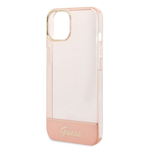 Guess Apple iPhone 14 Pro Max (6.7) PC/TPU Camera Outline Translucent hátlapvédő tok pink (GUHCP14XHGCOP)