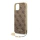 Guess Apple iPhone 14 Plus (6.7) Big 4G Full Glitter hátlapvédő tok barna (GUHCP14MGF4GBR)