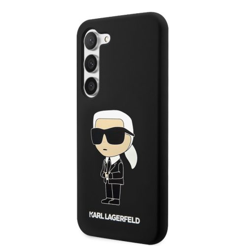 Karl Lagerfeld Liquid Silicone Ikonik NFT Samsung Galaxy S23 (2023) hátlapvédő tok fekete (KLHCS23SSNIKBCK)