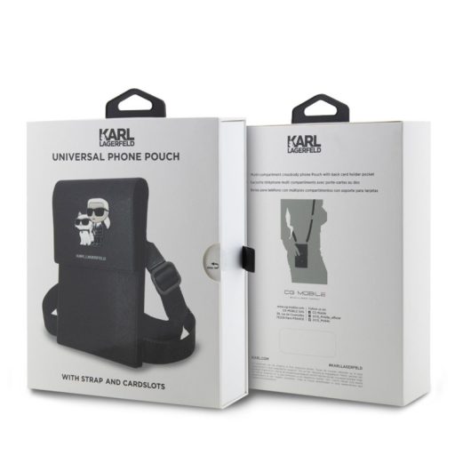 Karl Lagerfeld Saffiano Metal Logo NFT válltáska fekete (KLWBSAKCPMK)