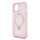 Guess Apple iPhone 15 (6.1) IML Ring Stand Glitter MagSafe hátlapvédő tok pink (GUHMP15SHRSGSP)