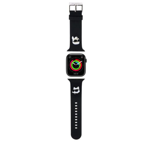 Karl Lagerfeld Karl and Choupette Head Apple Watch 38/40/41 mm óraszíj fekete (KLAWMSLKCNK)