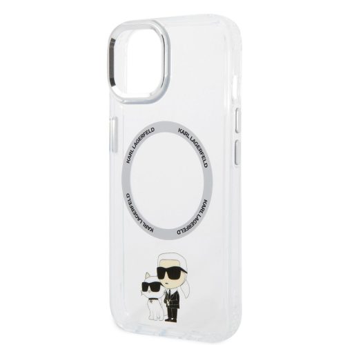 Karl Lagerfeld IML Karl and Choupette NFT MagSafe Apple iPhone 15 (6.1) hátlapvédő tok átlátszó (KLHCP14X3DRKCNK)