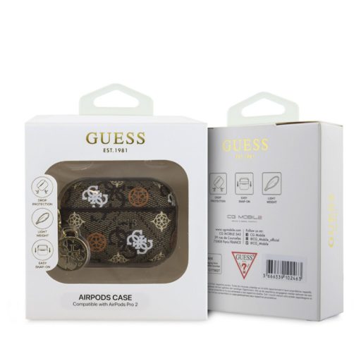 Guess 4G Peony Charm Apple Airpods Pro 2 PC/PU tok barna (GUAP2P4RPEW)