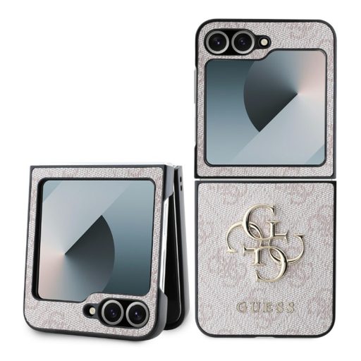 Guess PU 4G Metal Logo Samsung Galaxy Z Flip 6 / Z Flip 7 FE hátlapvédő tok pink (GUHCZF64GMGPI)