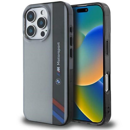 BMW Motosport IML Apple iPhone 16 Pro (6.3) hátlapvédő TPU tok szürke (BMHCP16L23HTFEG)