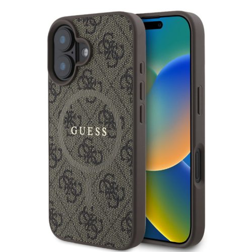 Guess PU Leather MagSafe Apple iPhone 16 Plus (6.7) hátlapvédő tok barna (GUHMP16MG4GFRW)