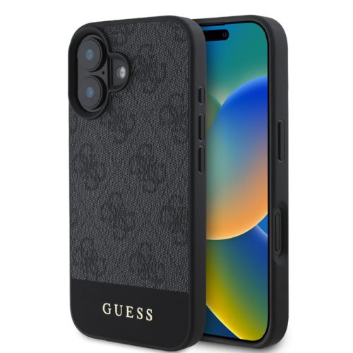 Guess PU 4G Stripe Apple iPhone 16 Pro Max (6.9) hátlapvédő tok szürke (GUHCP16XG4GLGR)