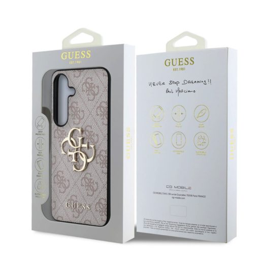 Guess Samsung S936 Galaxy S25 Plus PU 4G Metal Logo hátlapvédő tok pink (GUHCS25M4GMGPI)