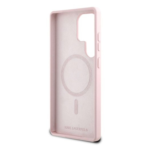 Karl Lagerfeld Liquid Silicone K&CH Heads Samsung S931 Galaxy S25 MagSafe hátlapvédő tok pink (KLHMS25SSKCHTCP)