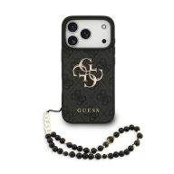   Guess PU Leather 4G Logo Strap Apple iPhone 17 Pro (6.3) hátlapvédő tok fekete (GUHCP17LP4GMGSK)
