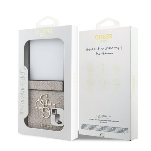 Guess PU 4G Metal Logo Samsung F766B Galaxy Z Flip 7 hátlapvédő tok pink (GUHCZF74GMGPI)