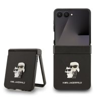   Karl Lagerfeld PU Saffiano Karl and Choupette Samsung F766B Galaxy Z Flip 7 hátlapvédő tok fekete (KLHCZF7SAPKCNPK)