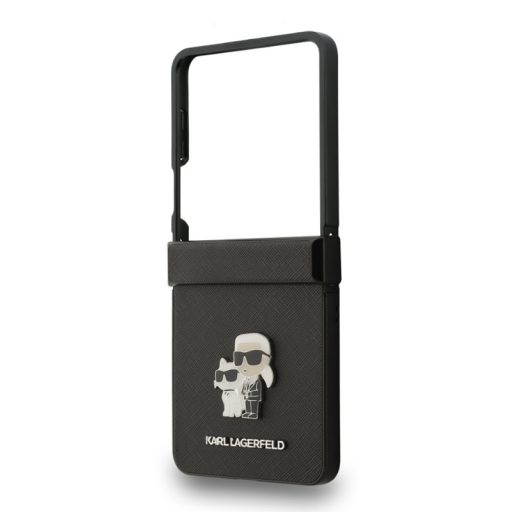 Karl Lagerfeld PU Saffiano Karl and Choupette Samsung F766B Galaxy Z Flip 7 hátlapvédő tok fekete (KLHCZF7SAPKCNPK)