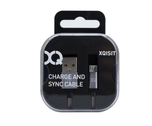 Xqisit dobozos USB - micro USB adatkábel 0.8m szürke