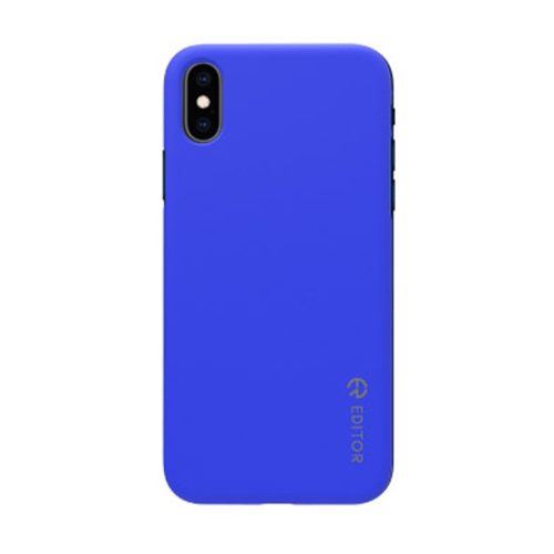 Editor Color fit Apple iPhone XS Max (6.5) kék szilikon tok csomagolásban