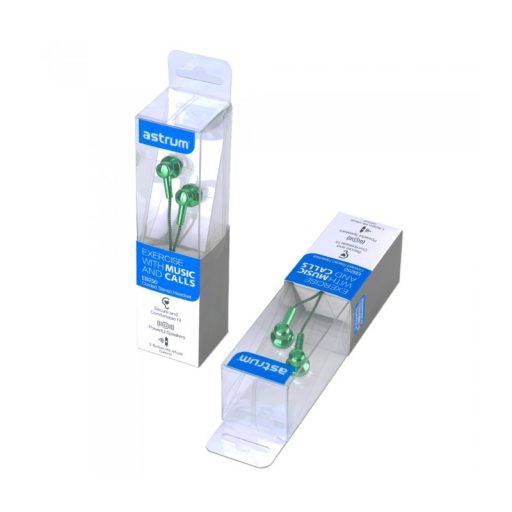 Astrum EB250 univerzális 3,5mm jack kék sztereó headset mikrofonnal, szövetbevonatos kábellel, extra mély, prémium hangzással