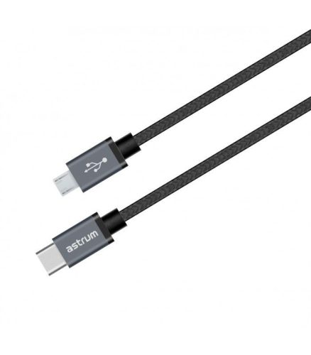 Astrum UT590 1M Type-C - MicroUSB strapabíró adatkábel A53059-B