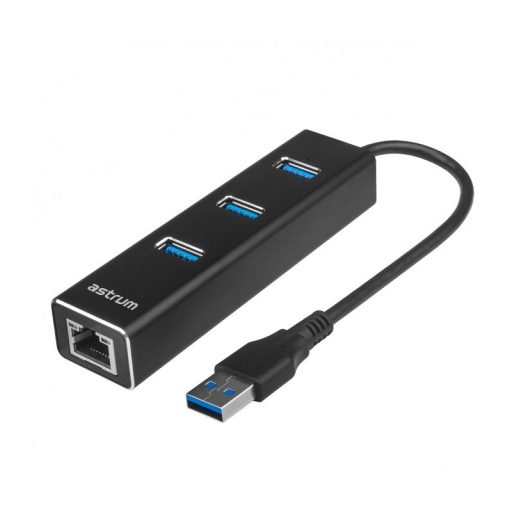 Astrum DA580 USB 3.0 Multi-HUB 3X USB (3.0) + Ethernet fekete adapter