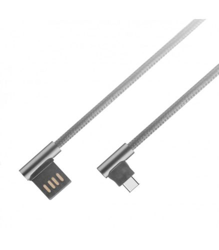 Astrum UT640 USB - Type-C  3.0A 2.0 strapabíró erősített derékszögű adatkábel szürke