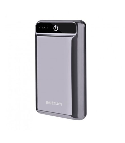 Astrum PB240 QuickCharge 3.0 külső akkumulátor 10000mAh USB, Type-C, 2X smart IC, 2A input, 3A output, LI-polymer cellákkal fekete 18W