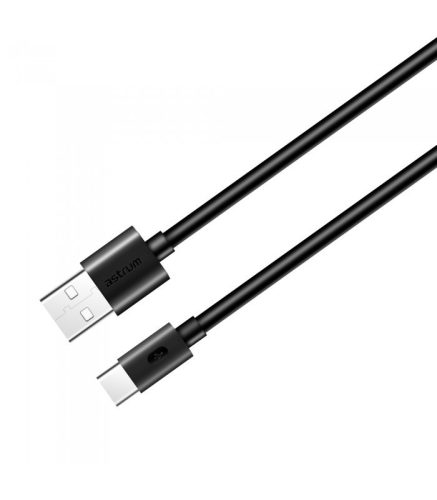 Astrum UT312 1,2m USB - Type-C csomagolt adatkábel, USB 2.0, 2A, fekete
