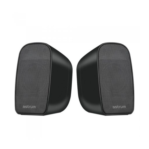 Astrum SU170 fekete 2.0 csatornás 3,5MM multimédia hangszóró USB-s áramellátással, hangerőszabályozóval, prémium hangzással 2 X 3W
