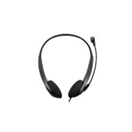   Astrum HS115 Call center vezetékes 3,5mm jack fejhallgató állítható mikrofonnal, fekete