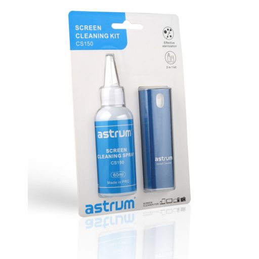 Astrum CS150 2 in 1 LCD kijelző tisztító szett, 60ml spray | mikroszálas kendő