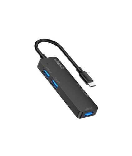 Astrum 1xUSB3.0, 2xUSB2.0, 1xSD, 1xTF HUB Type-C csatlakozóval fekete UH030