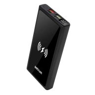   Astrum PB640 10000mAh fekete gyorstöltő PD 3.0, QC 4.0 power bank vezeték nélküli töltéssel, 2X USB-A (2.4A), 1X Type-C (22,5W), li-polymer cellákkal