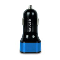   Astrum CC210 v2 kék autós töltő 2.4A 2USB, 2X Smart IC 12W