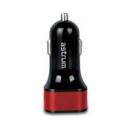   Astrum CC210 v2 piros autós töltő 2.4A 2USB, 2X Smart IC 12W