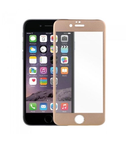 Astrum PG370 Apple iPhone 6 Plus / 6S Plus fémkeretes üvegfólia arany 9H 0.33MM (csak a sík felületet védi)